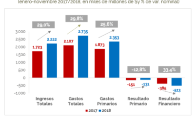 Informe de Ejecución Presupuestaria de Ingresos y Gastos de la Administración Nacional – Noviembre 2018